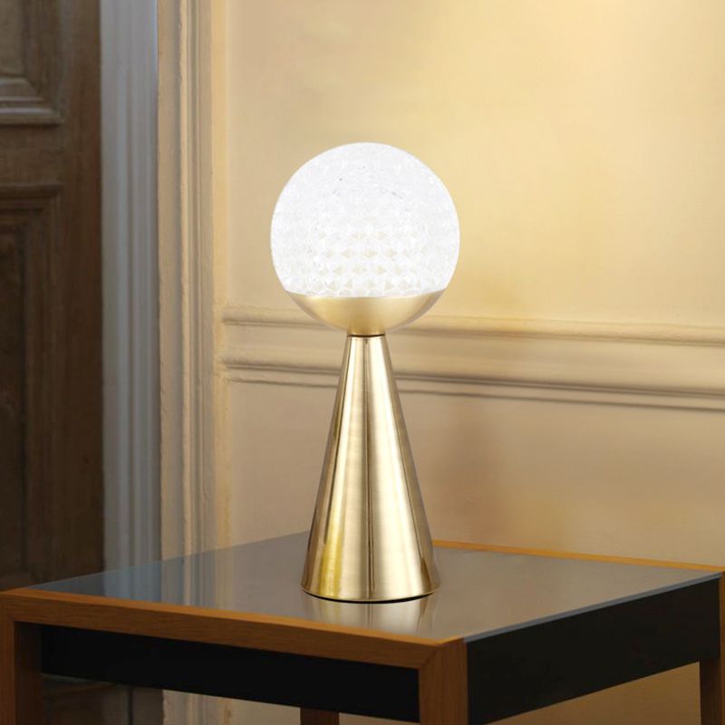 Postmodern Ball and Cone Night Lamp Acrylic Single-Bulb Bedroom Table Light