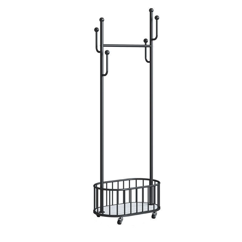 Contemporary Hall Stand Metal Hooks Shelving Included Free Standing Coat Rack