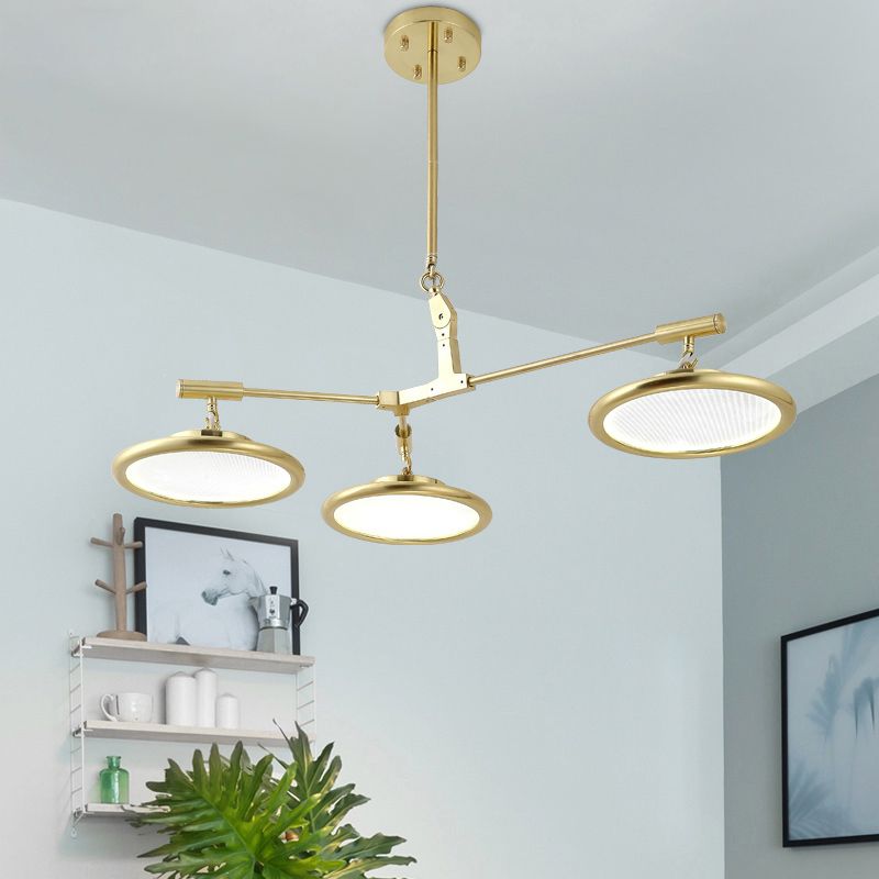 Gold Branch Chandelier Light Fixture Modern 3/5 Heads Pendant Light Kit in Warm/White Light