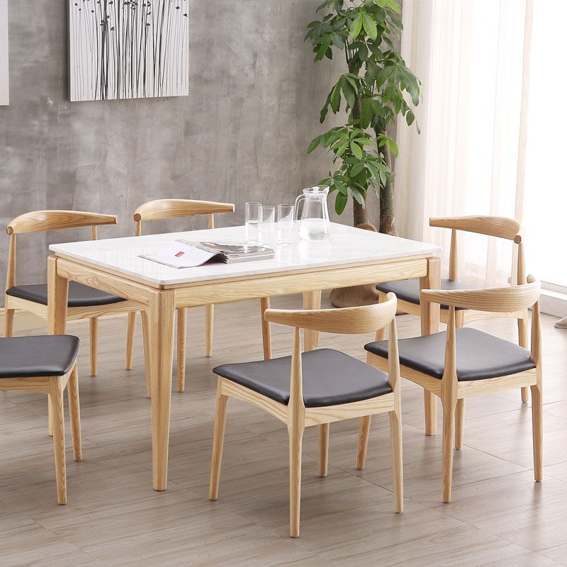 Modern Dining Room Side Chairs Solid Wood Kitchen Armless Chairs