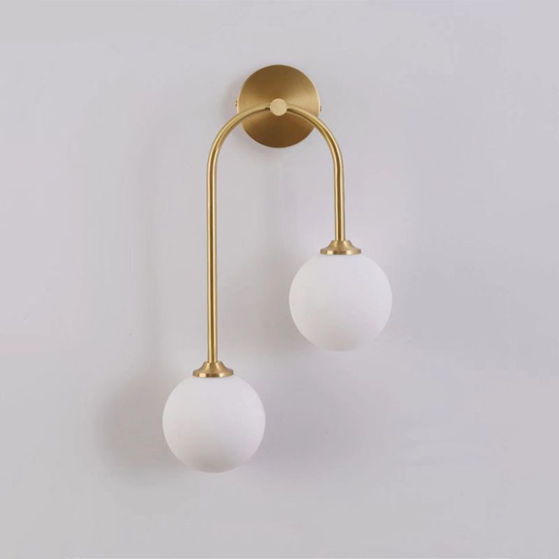 Creative Vanity Lighting Simple Glass Ball Shade Wall Light Sconce for Washroom