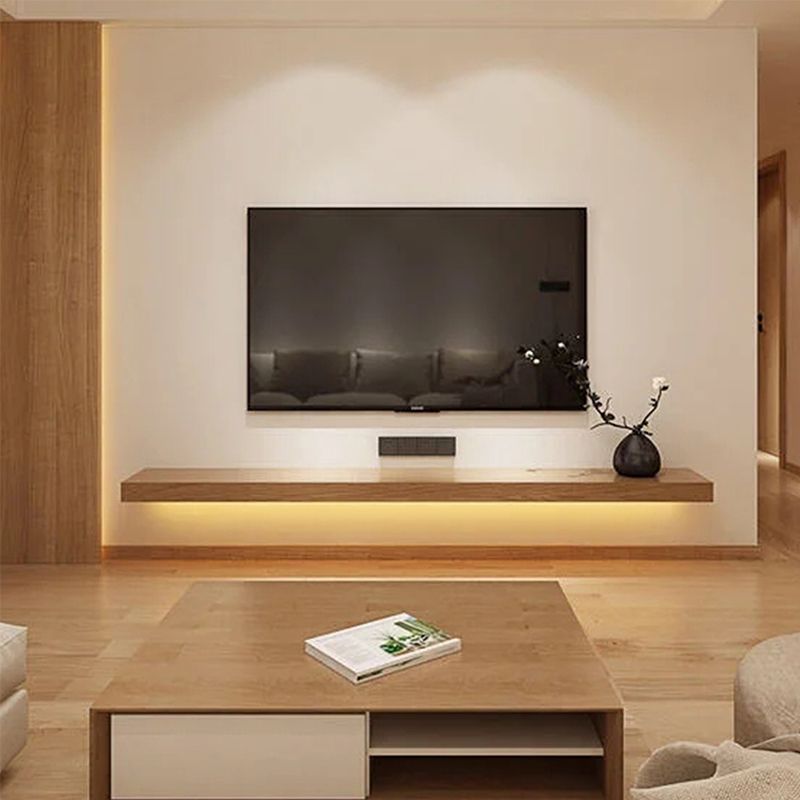 Japanese Simple Solid Wood TV Cabinet Wall Mounted Partition I-board TV Stand