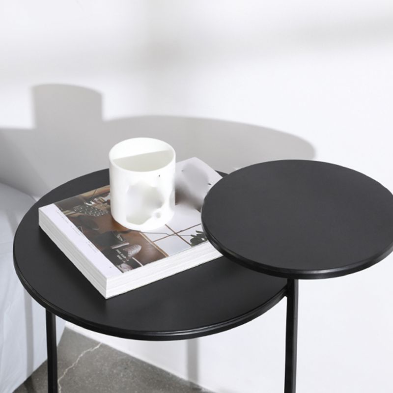 Non-storage Nightstand Modern Round Metal Night Table with Legs