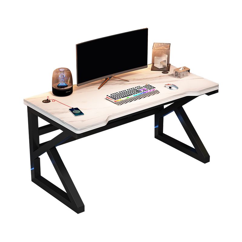 Industrial Gaming Desk Stone Sled Base Computer Desk , 23.62" Wide