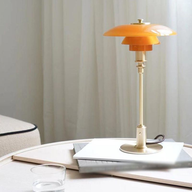 Unique Shape Table Lamp Contemporary Glass 1 Light Nightstand Lamp for Bedroom