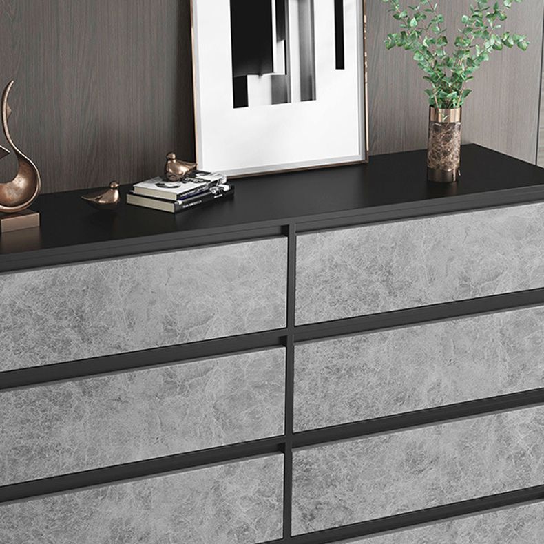 Contemporary Wooden Accent Chest with Metal Straight Legs and Drawers