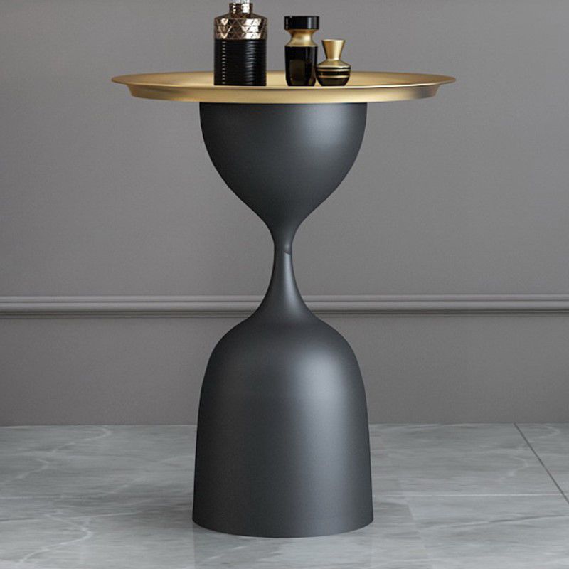 Round Pedestal Base Design Metal Table Medieval Modern Style Side Table