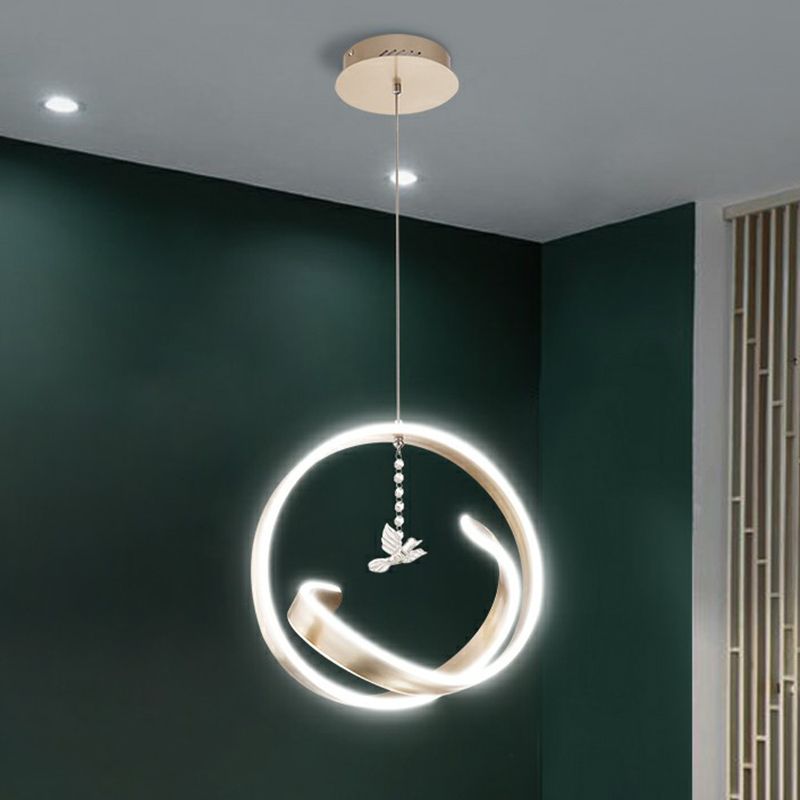 Lustre de pendentif en forme de boucle art déco lustre LED Chandelier