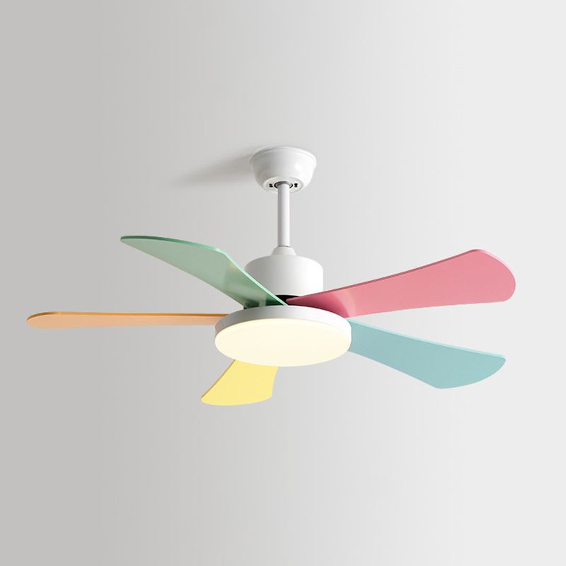 Contemporary Ceiling Fan Light Fixture Colorful LED Ceiling Flush Mount for Bedroom