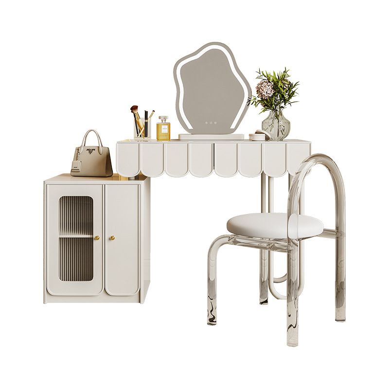 Lighted Mirror Makeup Vanity Desk White Vanity Dressing Table Set