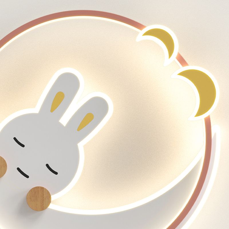 Rabbit Modern Minimalism Ceiling Light Bedroom Living Room Flush Mount Lamp