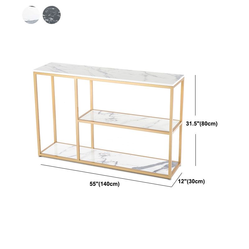 12" W Modern Marble Console Table Resistant Floor Shelf Accent Table for Hall