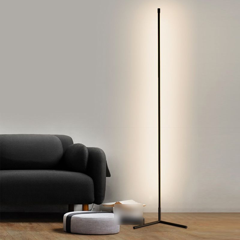 Modern Style Strip Shape Floor Lighting Metal 1 Light Floor Lamp for Bedroom