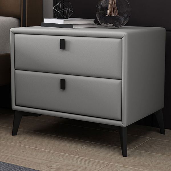 Leather Accent Table Nightstand Modern Nightstand for Bedroom