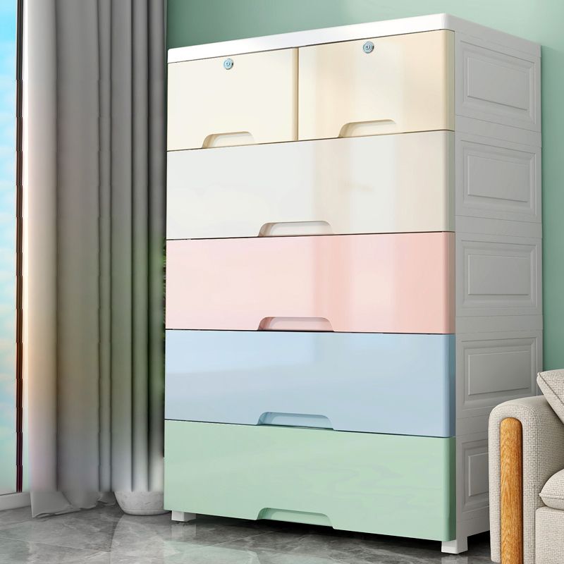 Contemporary Dresser for Kids Plastic Baby Dresser with Drawers