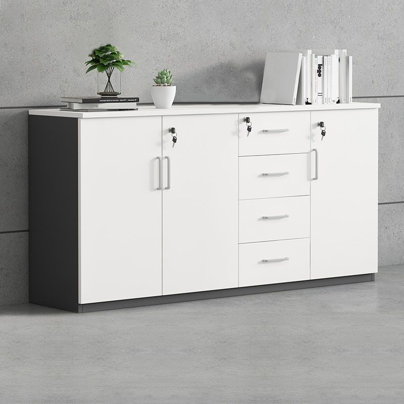 Nordic File Cabinet Contrast Panel Storage Shelves Metal Locking Drawers File Cabinet