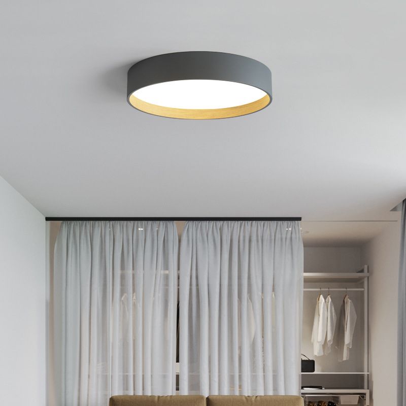 Simple Flush Mount Light Circle LED Ceiling Lamp with Metal for Bedroom