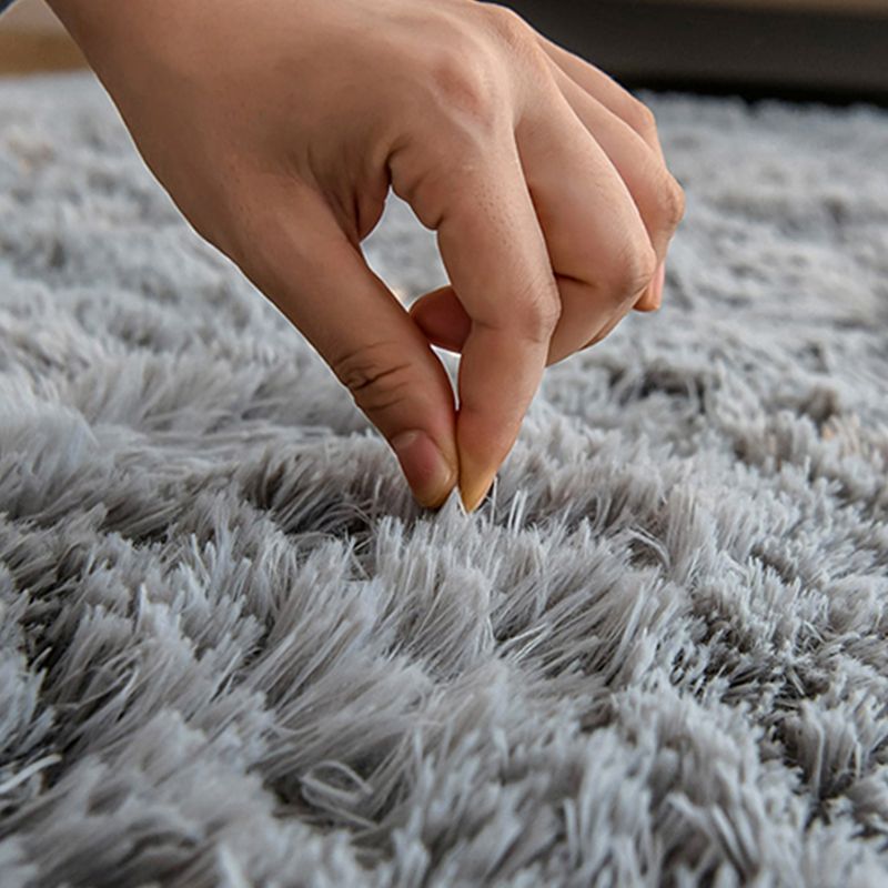 Trendy Home Decoration Area Rug Solid Shag Carpet Polyester Non-Slip Backing Indoor Carpet