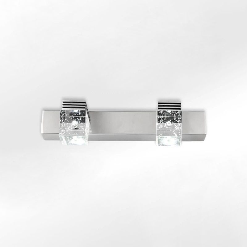 Square Crystal Wall Mounted Vanity Lights Modern Vanity Lighting Fixtures for Bathroom