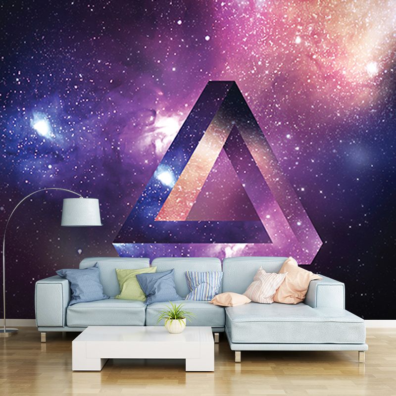 Contemporary Geometric Wall Mural Living Room Stain Resistant Illustration Wall Mural