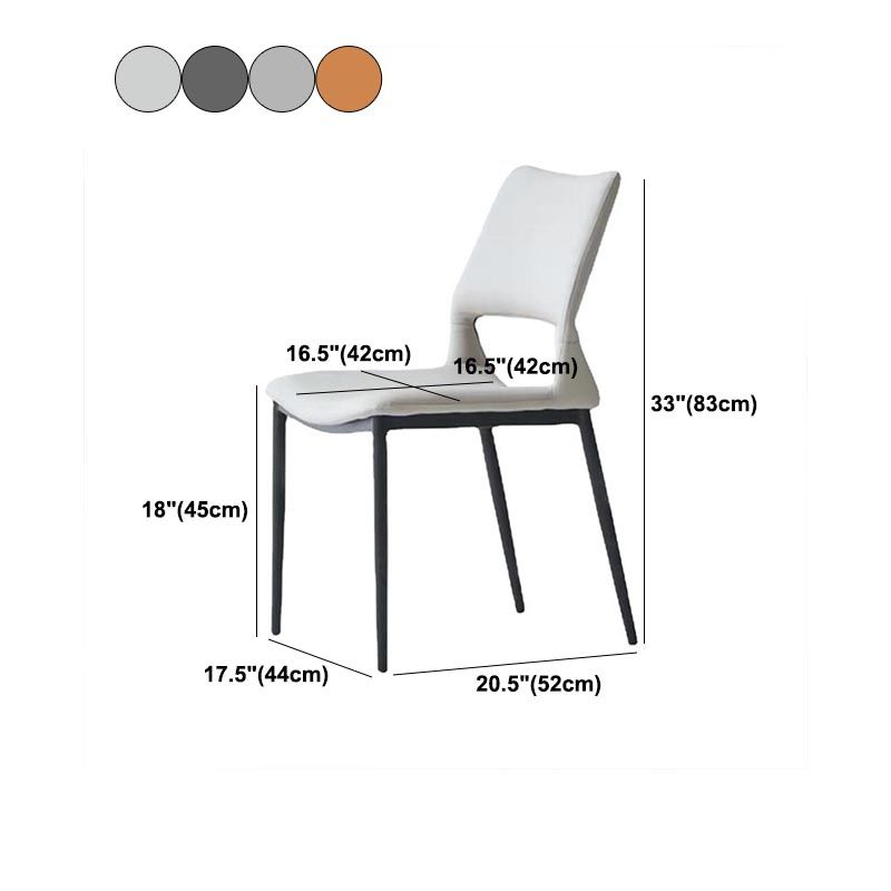 Armless Dining Chairs Contemporary Open Back Dining Side Upholstered Furniture