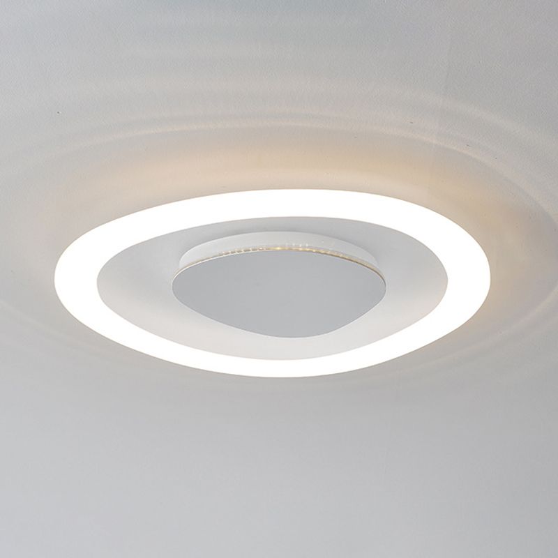 Single White Flush Mount Lighting Unique Acrylic Ceiling Light for Bedroom