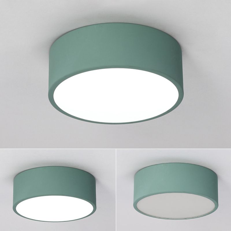 Drum Flush Mount Light Fixtures Contemporary White Glass Ceiling Light Fixtures voor Slaapkamer