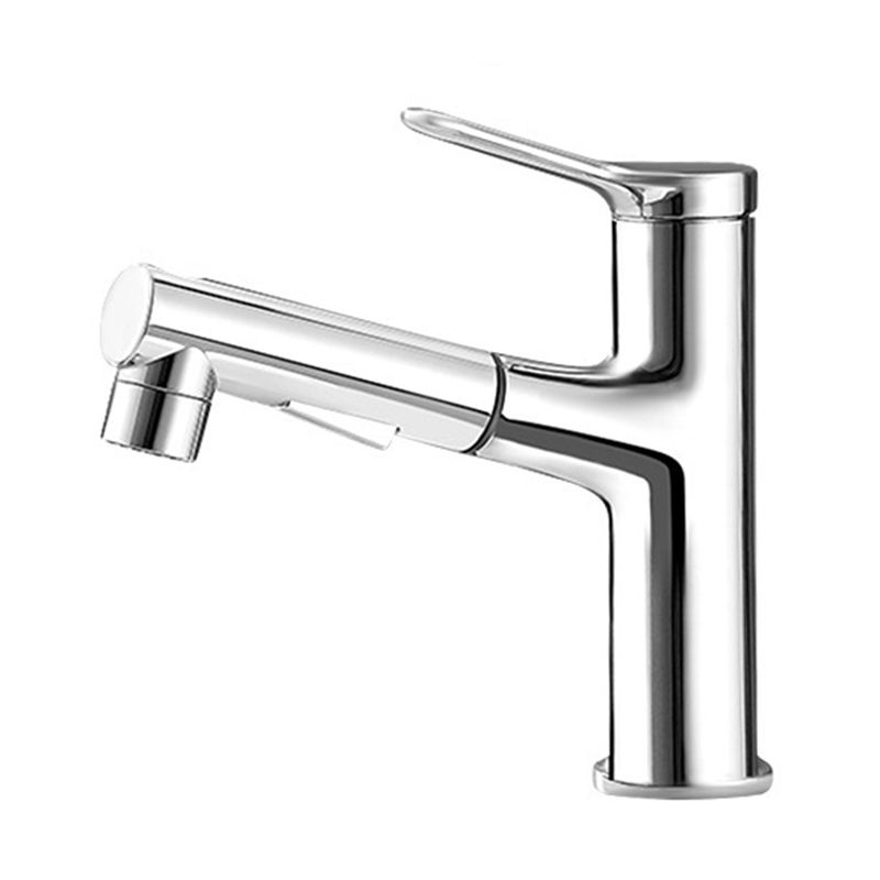 Modern Style Retractable Vessel Faucet Single-handle Low Arc Copper Vessel Faucet