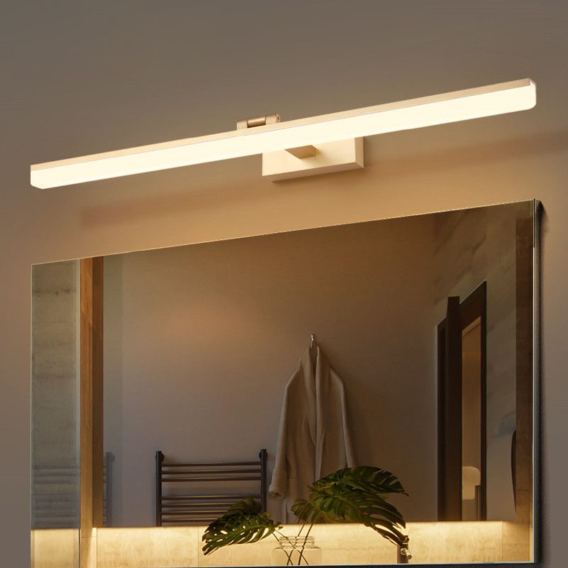 Linear Shape Vanity Light Contemporary Style Metal 1 Light LED Mirror Light for Bathroom