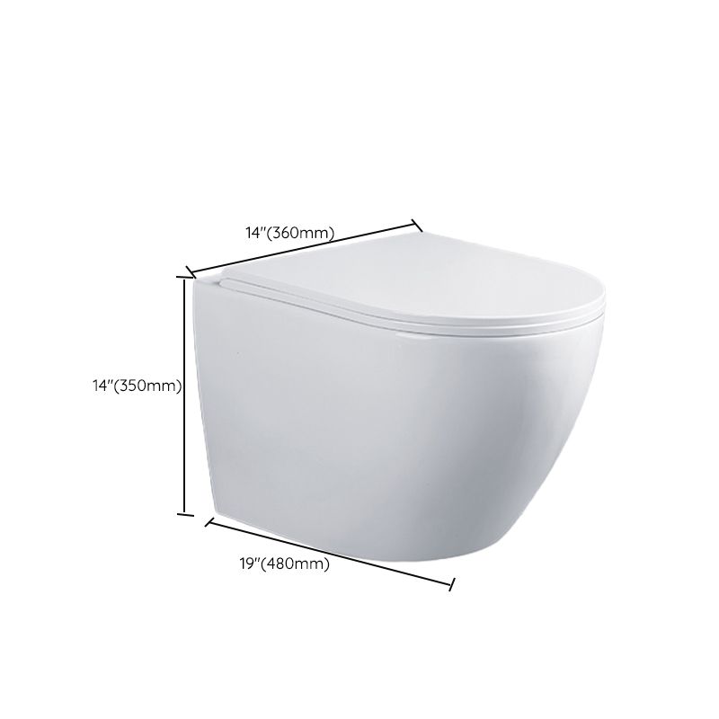 Modern Ceramic Flush Toilet Wall Hung Urine Toilet with Slow Close Seat for Washroom