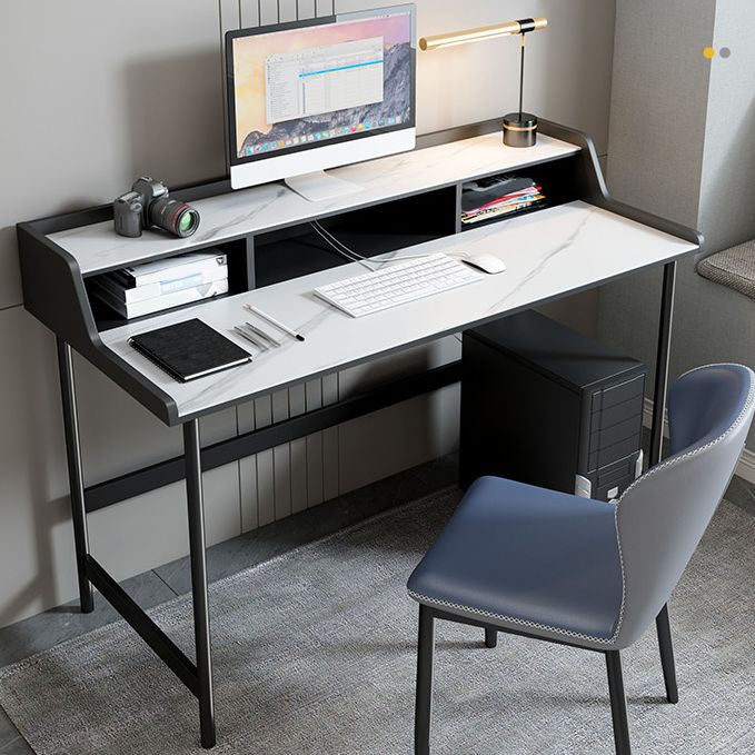 Contemporary White Marble Office Desk Home or Office Writing Desk