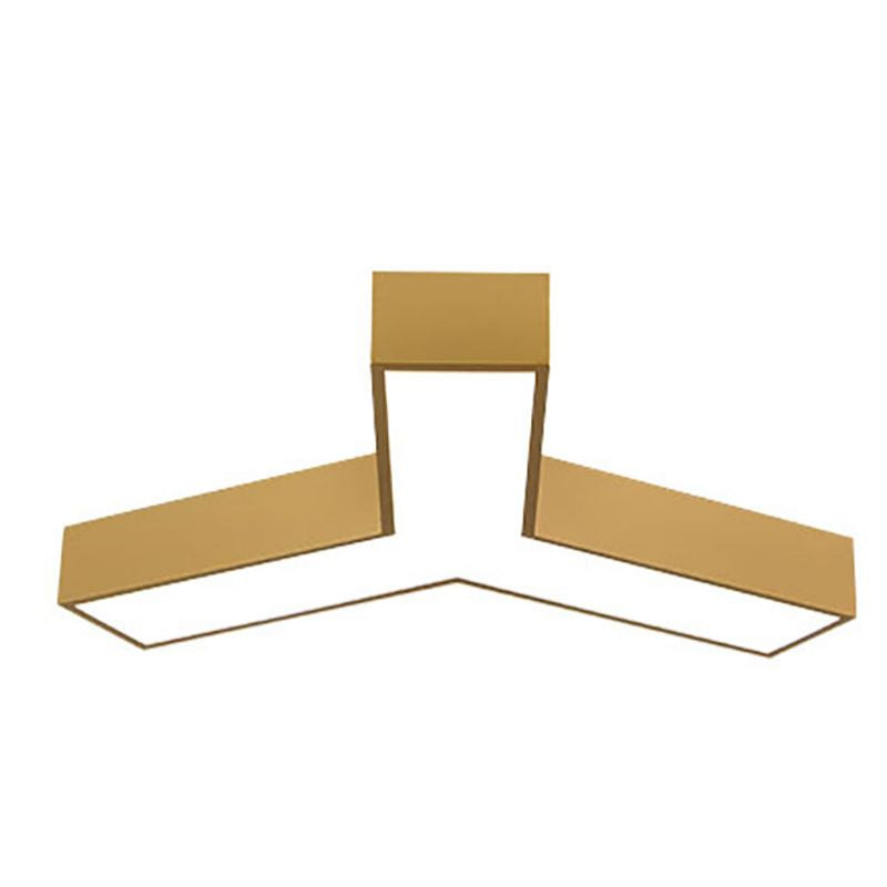 Modern Metal Ceiling Light Geometric Gold LED Flush Mount Light for Office