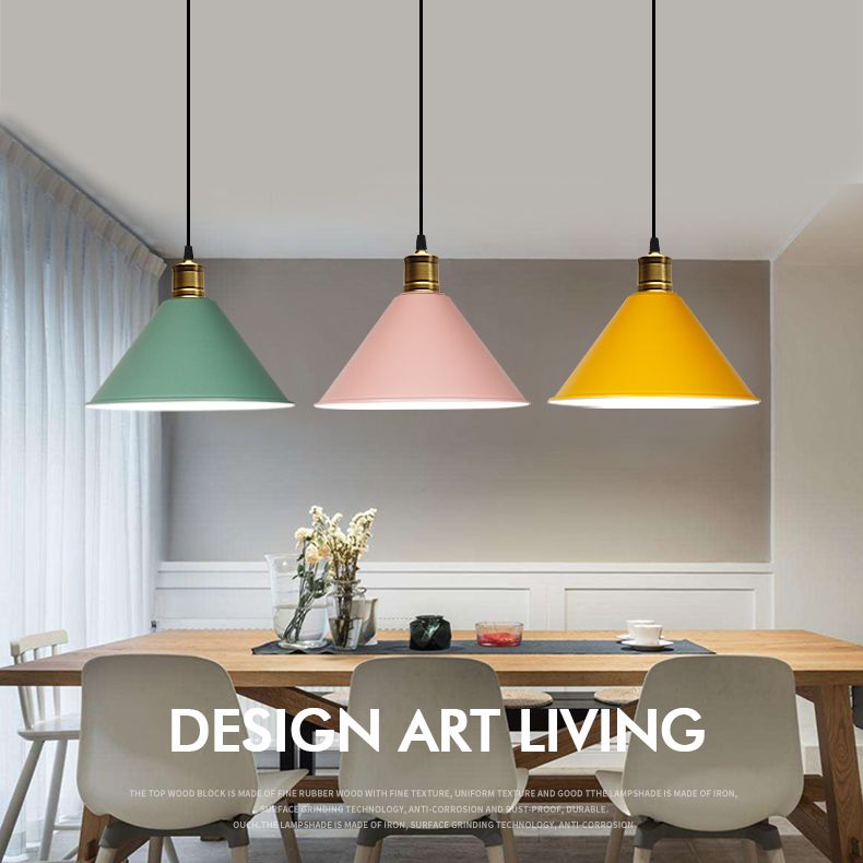 Metal Tapered Hanging Light Nordic Modern Style 1 Light  Restaurant Ceiling Pendant Lamp