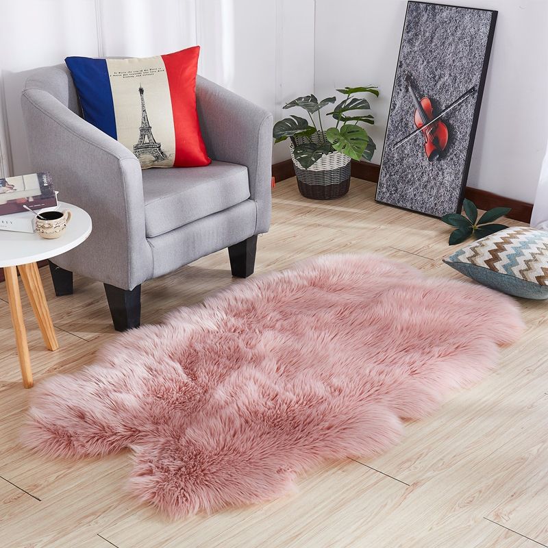 Scandinavian Solid Color Rug Multi Color Plush Carpet Non-Slip Machine Washable Stain Resistant Rug for Living Room