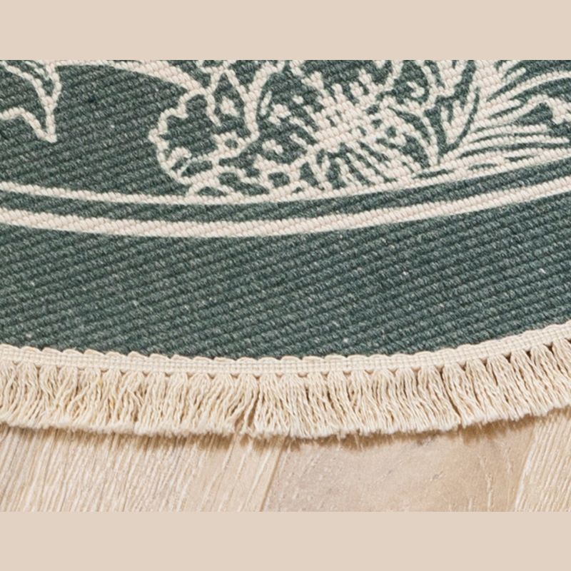 Tappeto con stampa floreale rotonda tappeto interno a fusione di miscela di cotone marocchini per soggiorno