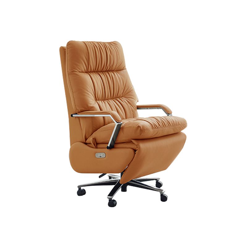 Modern Slide Office Chair Padded Arms Leather Adjustable Seat Height Chair