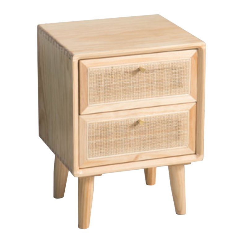 Rattan Bedside Table Modern Minimalist Night Table with Legs