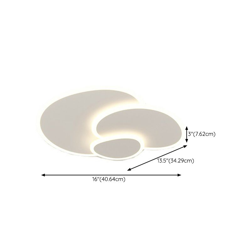 3 - Light LED Flush Mount in Matte White Contemporary Iron and Acrylic Ceiling Flush