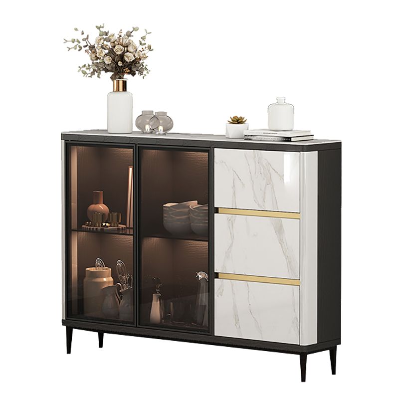 9.45"W Sideboard Contemporary Style Dining Server with 3 Drawers for Kitchen Dining Room