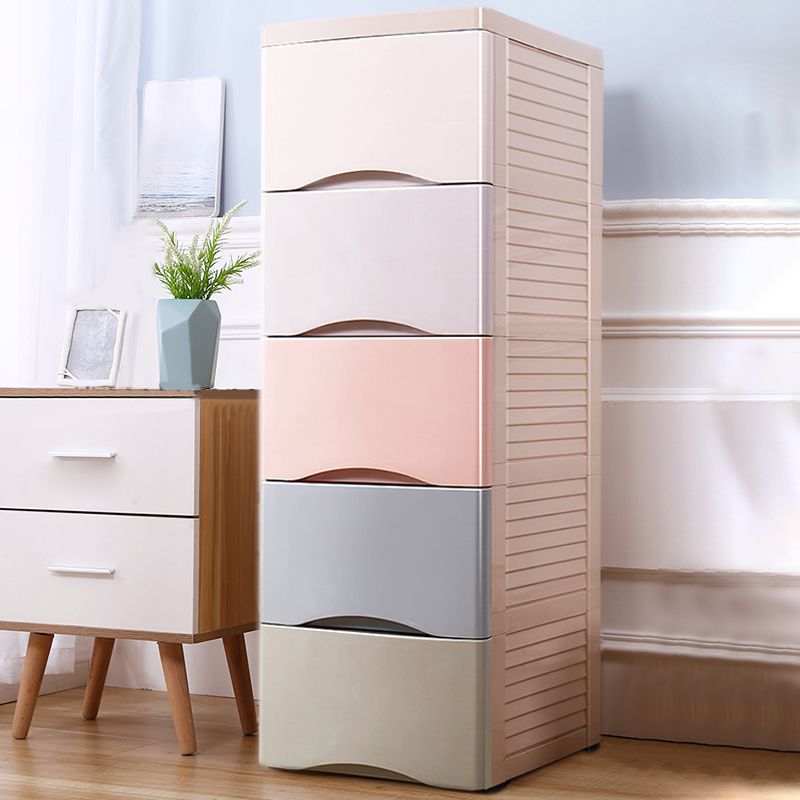 Contemporary Plastic Nursery Dresser Vertical Kids Nightstand for Room