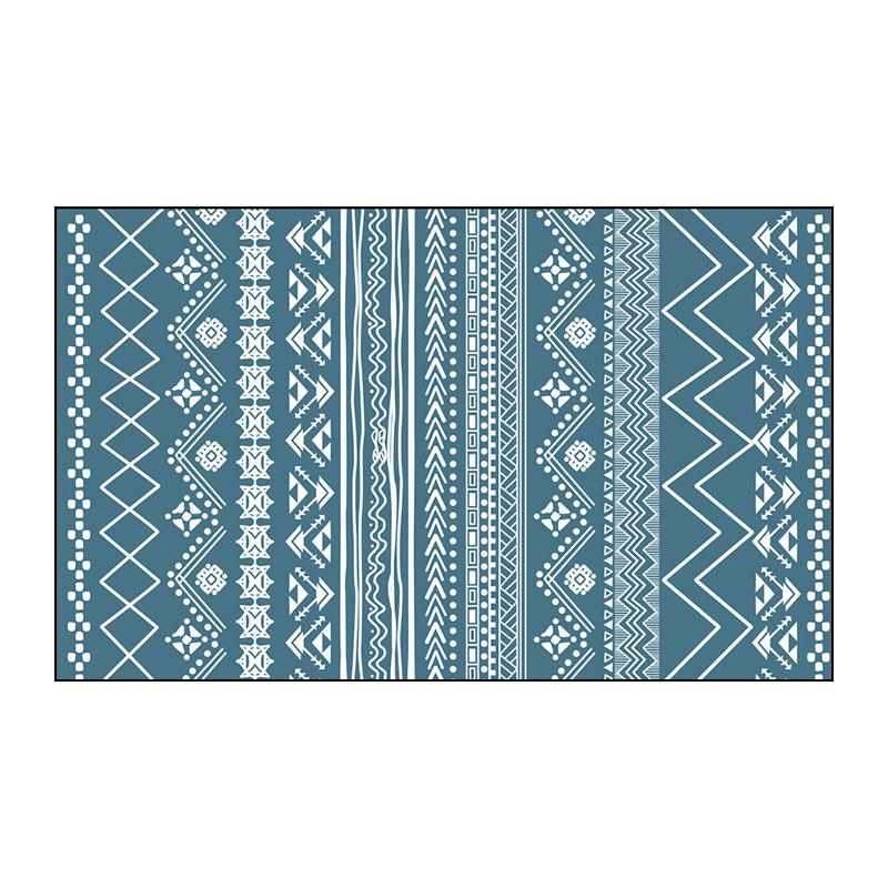 Moroccan Southwestern Print Rug Polyester Carpet Non-Slip Backing Area Rug for Living Room