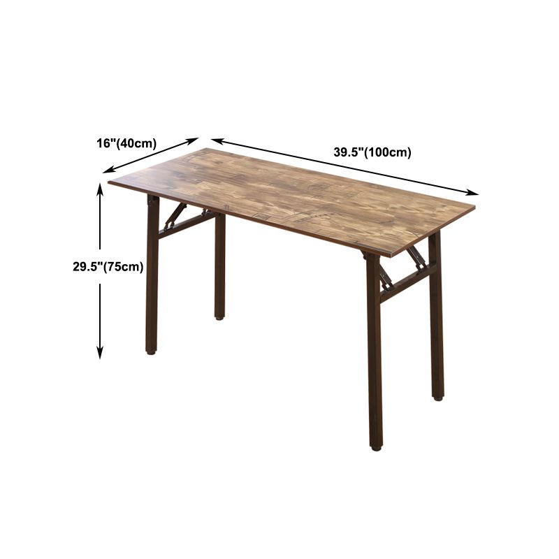 Industrial Rectangular Writing Desk Brown Wooden Office Desk