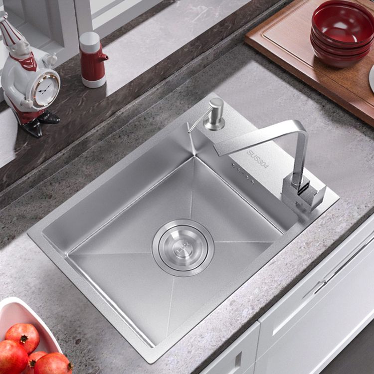 Contemporary Style Kitchen Sink Stainless Steel Rectangle Kitchen Sink