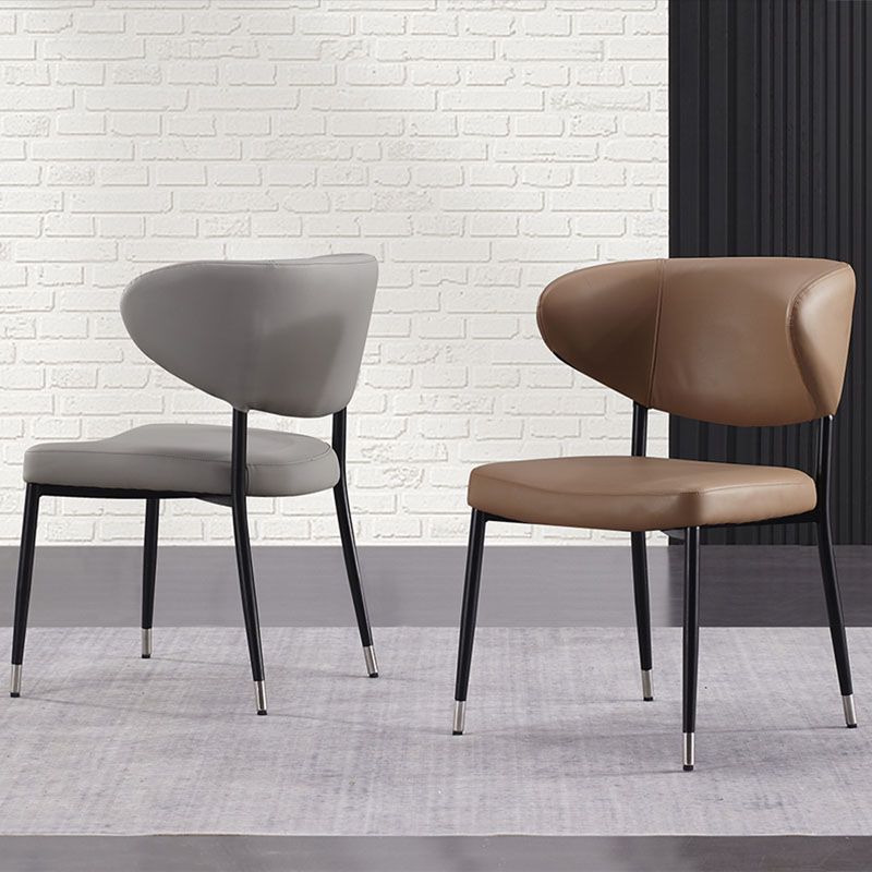 Modern PU Leather Dining Chair Upholstered Arm Chair for Kitchen