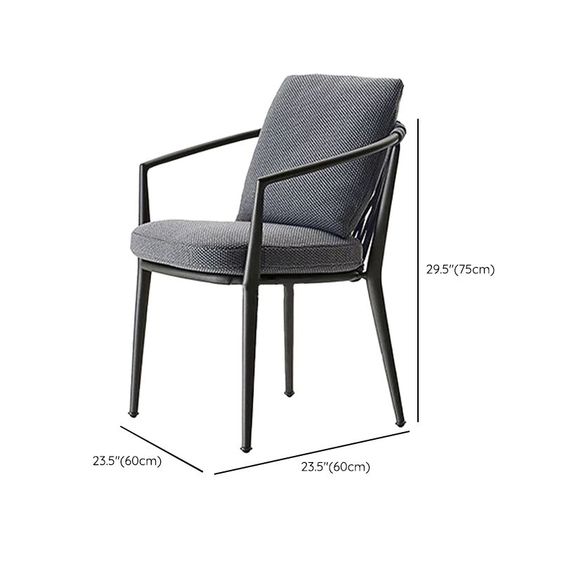 Modern Dining Side Chair Aluminum Outdoor Bistro Chairs with Arm