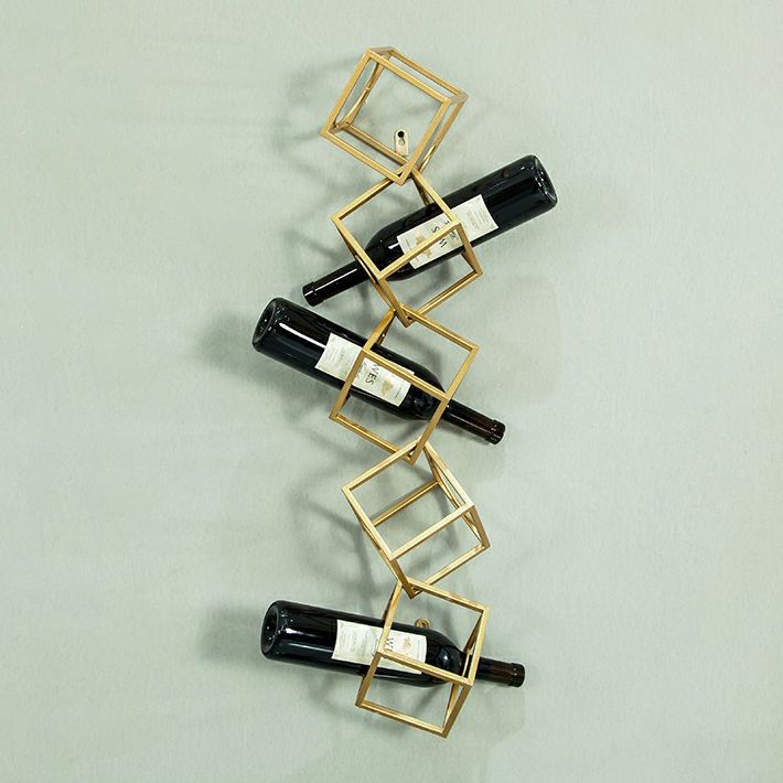 Metal Wall Mounted Wine Bottle Rack Industrial Bottle Holder