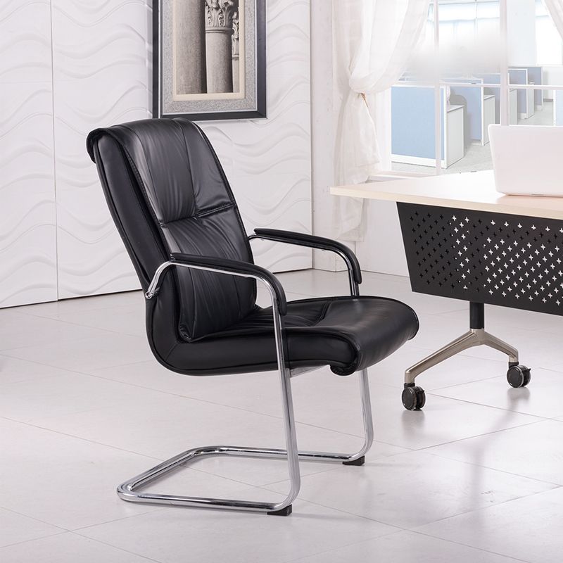 Faux Leather and Chrome Frame Office High Back Computer Chair