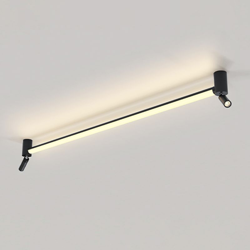 Aluminium Rectangular LED Semi Flush Mount in Modern Concise Style Metal Ceiling Light for Interior Spaces