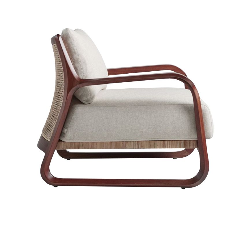 Mid-Century Modern Accent Armchair Square Arms Arm Chair for Living Room