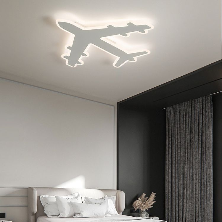 White Airplane LED Ceiling Light in Modern Creative Style Acrylic Flush Mount for Bedroom